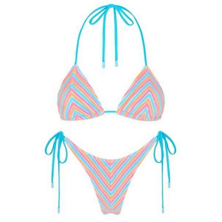 Triangle Stripe Bikini Side-tie Swimwear