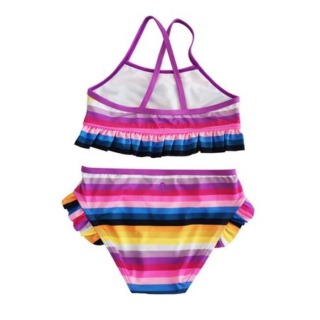 Girl Stripe Printing Bikini Swimwear