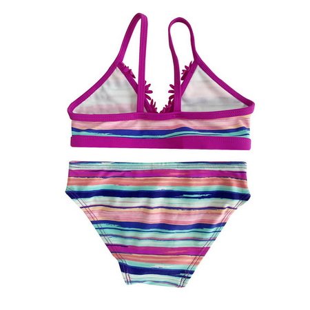 Colorful Striped Printing Bikini Swimwear Set